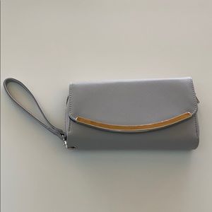 Silver / gray wristlet wallet clutch